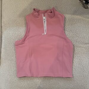 Elegant Pink Zip-Up Crop Top